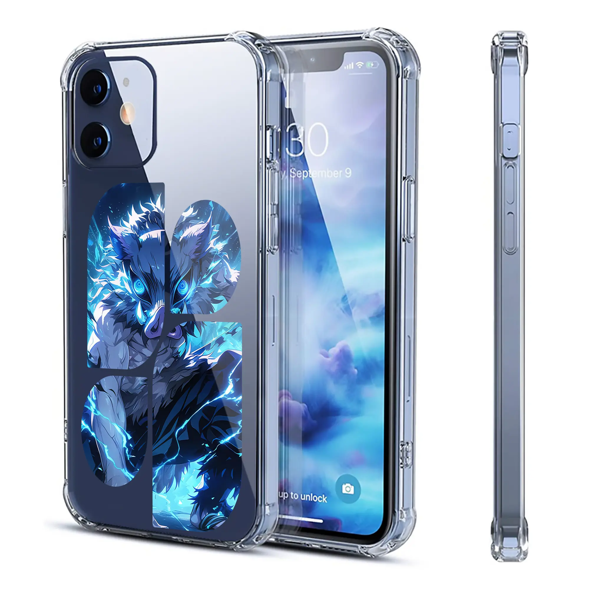 鬼滅の刃 グッズ,嘴平 伊之助 - IPhone 12シリーズ対応 ・ 透明スマホケース ・ クリアソフトケース ・ TPU素材 ・ 耐衝撃 ・ 高密着 ・ 防汚 防指紋 ・ 簡単着脱